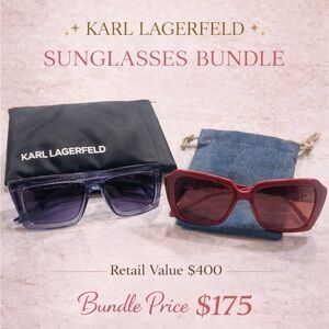 Karl Lagerfeld Womens Sunglasses Bundle — Red & Purple Gradient